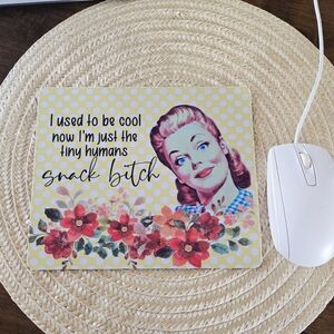 Hand Crafted Polka Dot Floral Mouse Pad